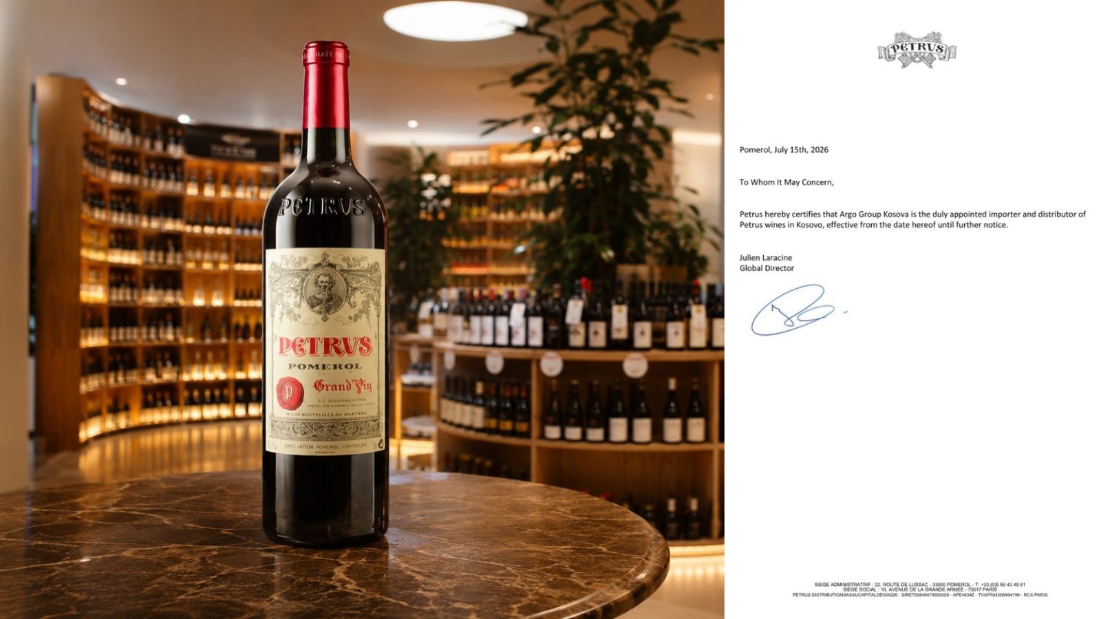 Argo Group Kosova, Official Pétrus Distributor in Kosovo